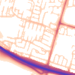 Daytime road noise heatmap for NE5 1BB