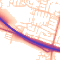 Daytime road noise heatmap for NE5 1BP