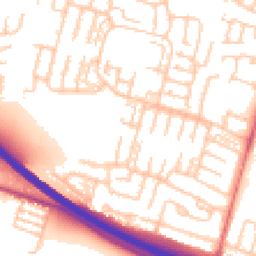 Daytime road noise heatmap for NE5 1BT