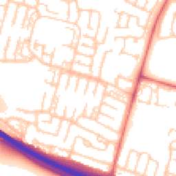 Daytime road noise heatmap for NE5 1EB