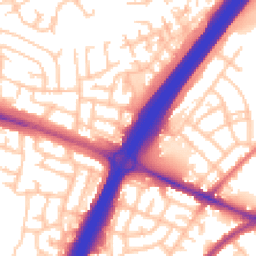 Daytime road noise heatmap for NE5 2AL