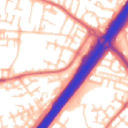 Daytime road noise heatmap for NE5 2QF