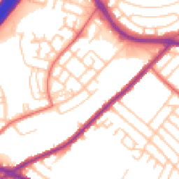 Daytime road noise heatmap for NE5 2TN
