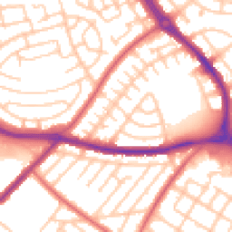 Daytime road noise heatmap for NE5 3JY