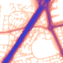 Daytime road noise heatmap for NE5 3UA