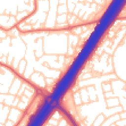Daytime road noise heatmap for NE5 4EQ