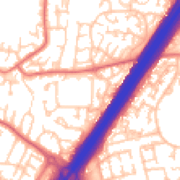 Daytime road noise heatmap for NE5 4EW