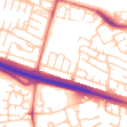 Daytime road noise heatmap for NE5 5AU