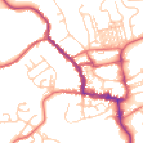 Daytime road noise heatmap for NE61 1AG