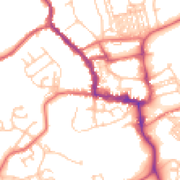 Daytime road noise heatmap for NE61 1AJ