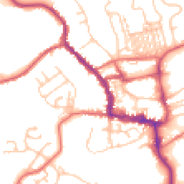 Daytime road noise heatmap for NE61 1AS