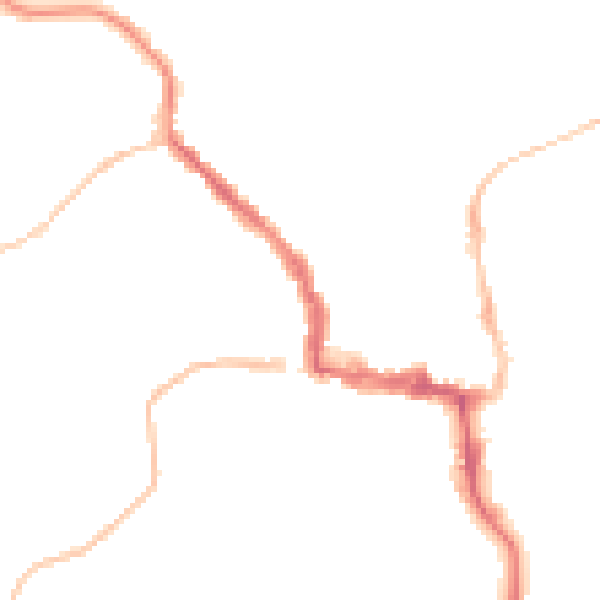 Night-time road noise heatmap for NE61 1AU