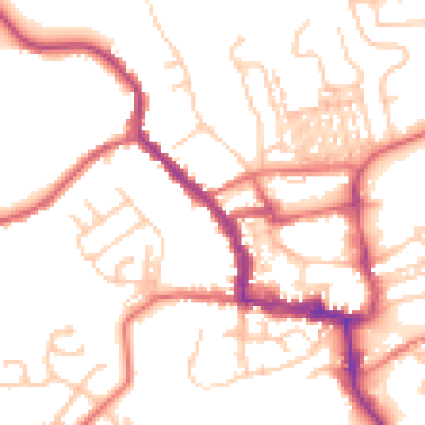 Daytime road noise heatmap for NE61 1AY