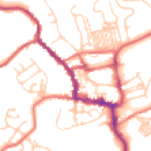 Daytime road noise heatmap for NE61 1BD