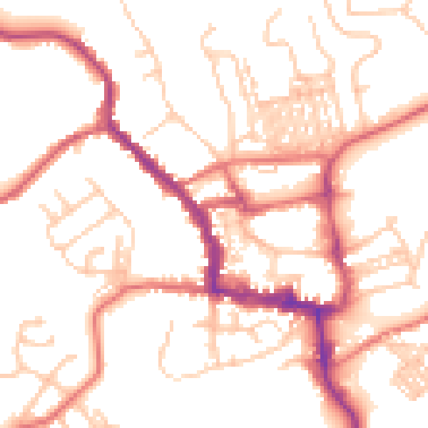 Daytime road noise heatmap for NE61 1BG