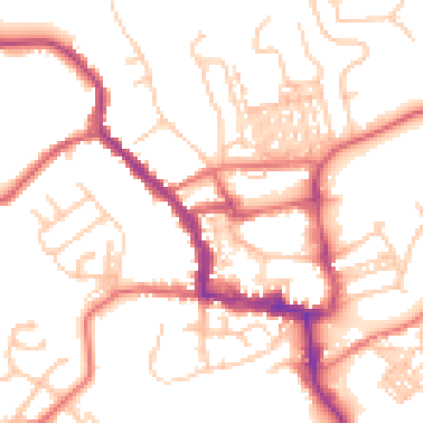 Daytime road noise heatmap for NE61 1BH
