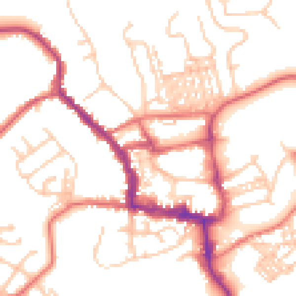 Daytime road noise heatmap for NE61 1BJ