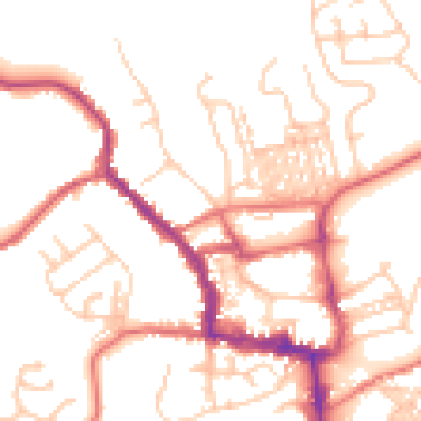 Daytime road noise heatmap for NE61 1BP
