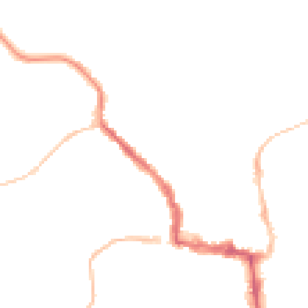 Night-time road noise heatmap for NE61 1BT