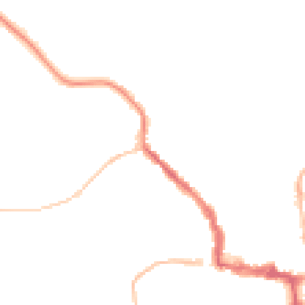 Night-time road noise heatmap for NE61 1DA