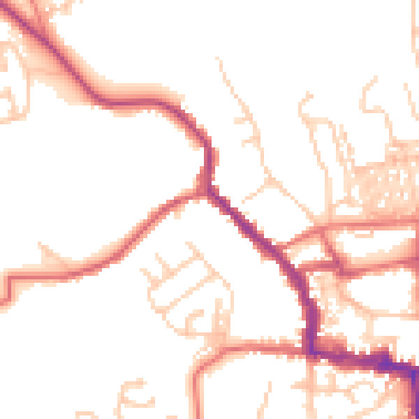 Daytime road noise heatmap for NE61 1DB