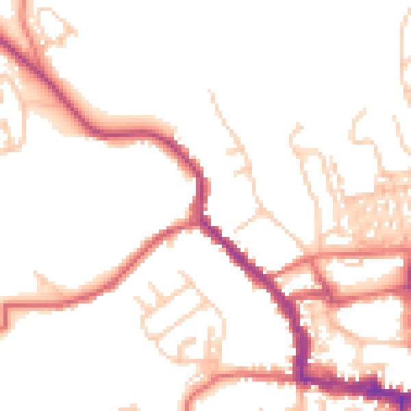 Daytime road noise heatmap for NE61 1DD