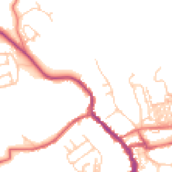 Daytime road noise heatmap for NE61 1DE