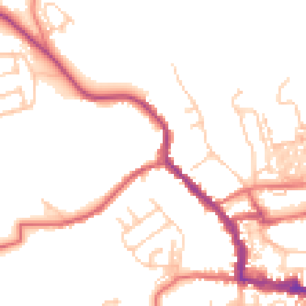 Daytime road noise heatmap for NE61 1DG
