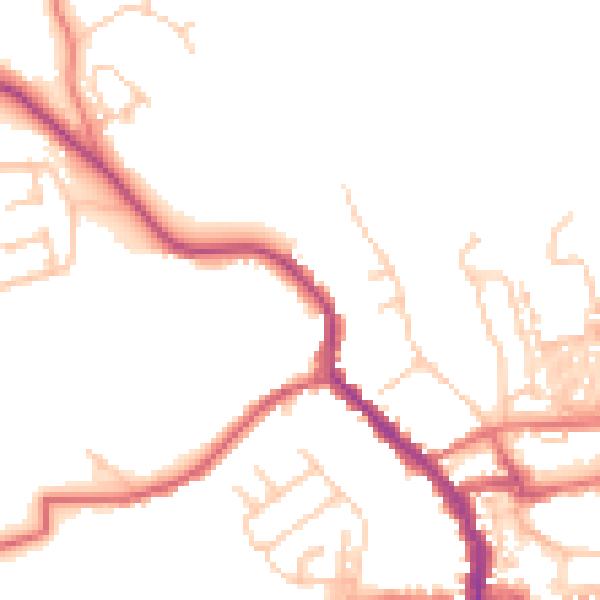Daytime road noise heatmap for NE61 1DH