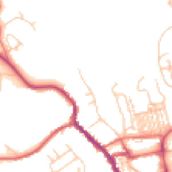 Daytime road noise heatmap for NE61 1DJ