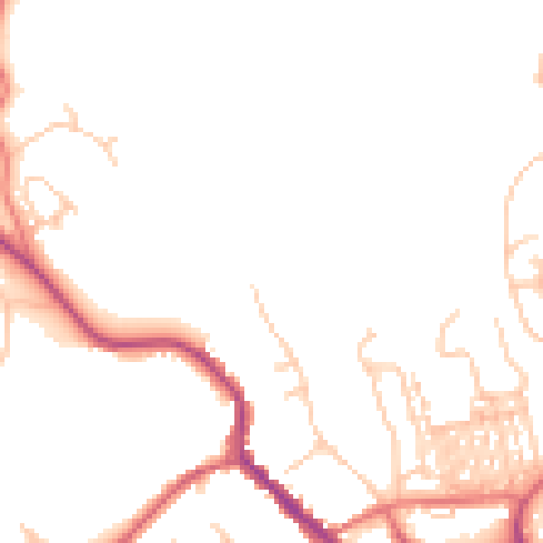Daytime road noise heatmap for NE61 1DL