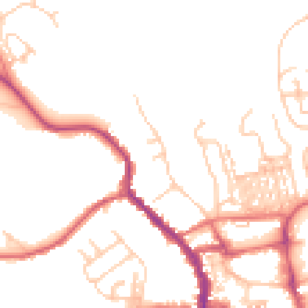 Daytime road noise heatmap for NE61 1DP