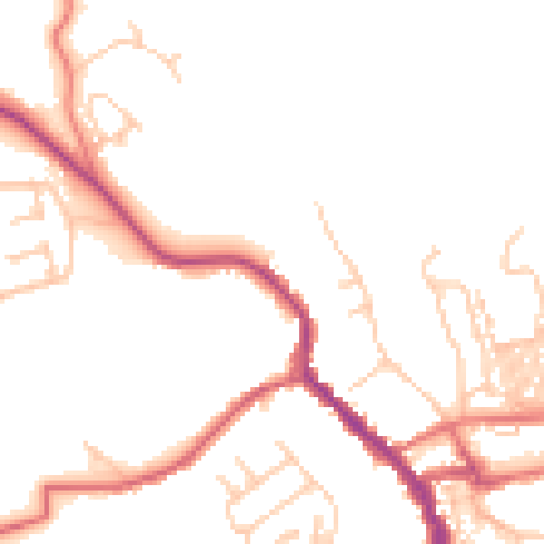 Daytime road noise heatmap for NE61 1DS