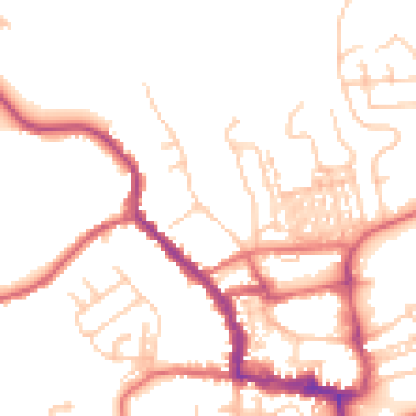 Daytime road noise heatmap for NE61 1DY