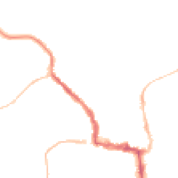 Night-time road noise heatmap for NE61 1EB