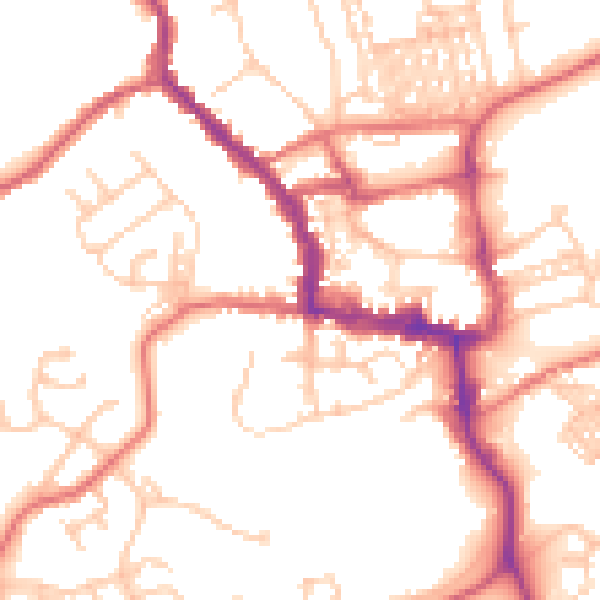 Daytime road noise heatmap for NE61 1HE