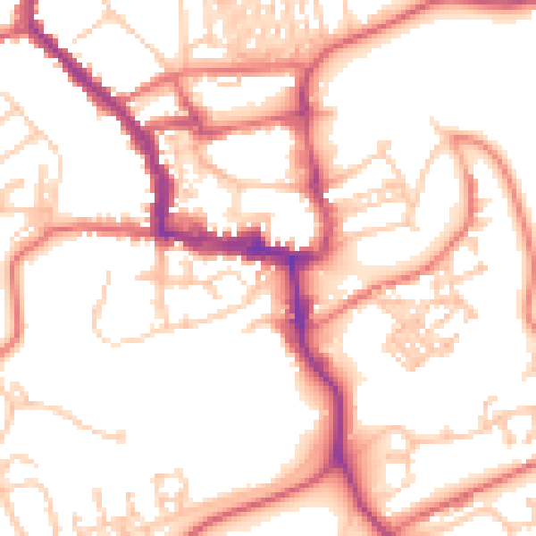 Daytime road noise heatmap for NE61 1PJ