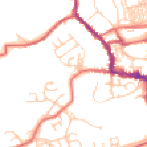 Daytime road noise heatmap for NE61 1QN
