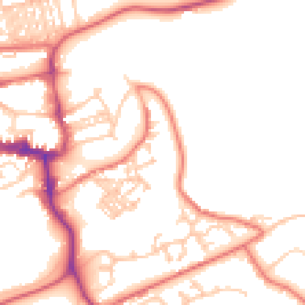 Daytime road noise heatmap for NE61 1UG