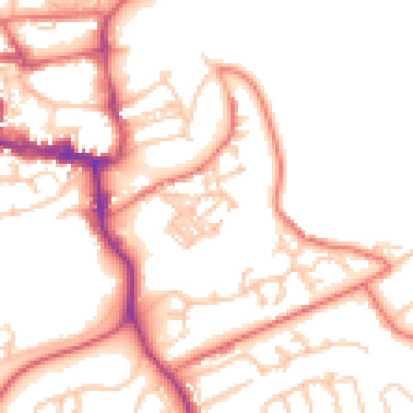 Daytime road noise heatmap for NE61 1UH