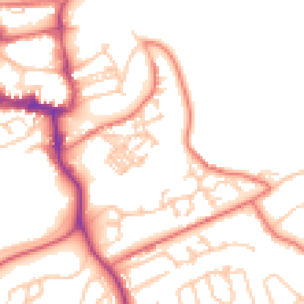 Daytime road noise heatmap for NE61 1UU