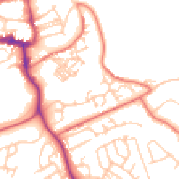 Daytime road noise heatmap for NE61 1XH
