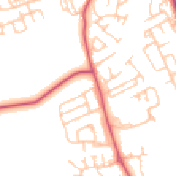 Daytime road noise heatmap for NE61 2BY