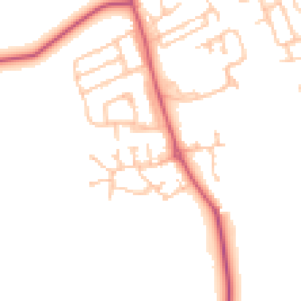 Daytime road noise heatmap for NE61 2FD
