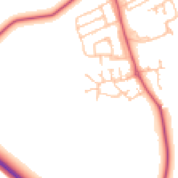 Daytime road noise heatmap for NE61 2FH