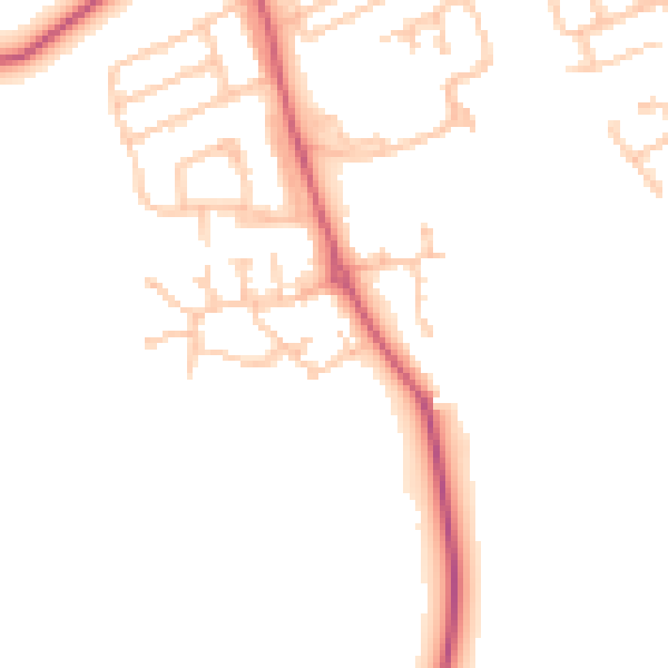 Daytime road noise heatmap for NE61 2FL