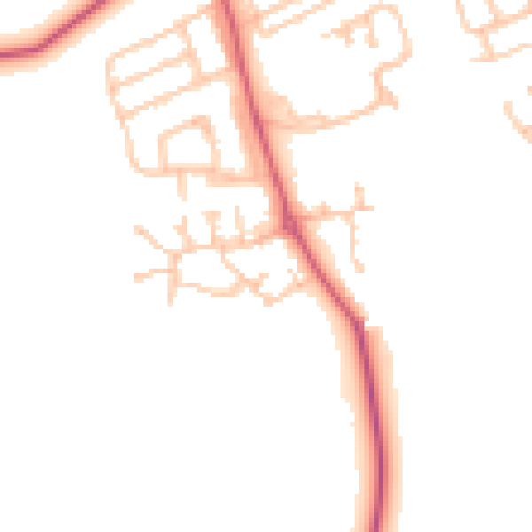 Daytime road noise heatmap for NE61 2FN