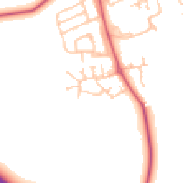 Daytime road noise heatmap for NE61 2FP