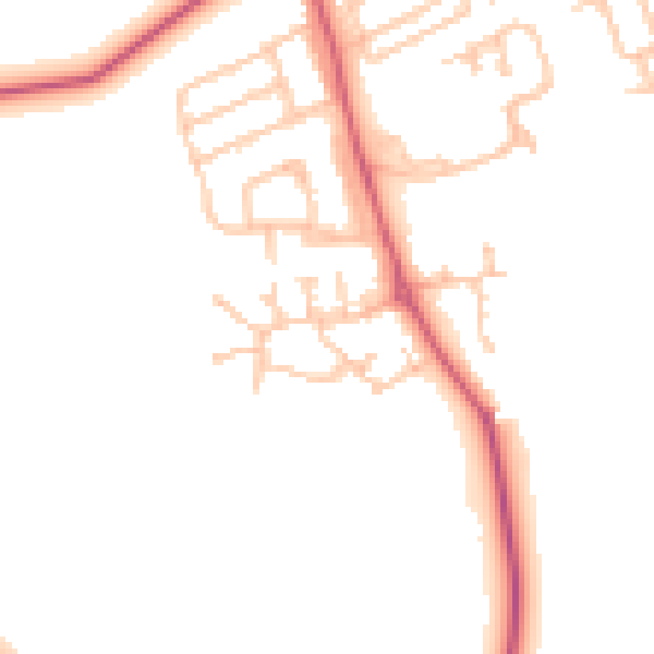 Daytime road noise heatmap for NE61 2FS