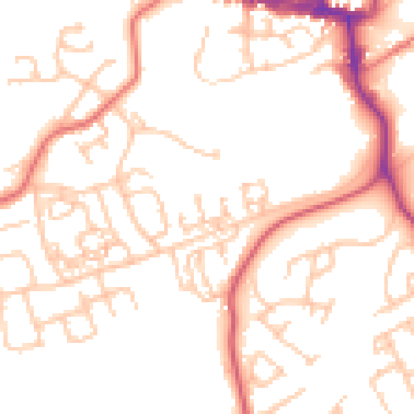 Daytime road noise heatmap for NE61 2QN